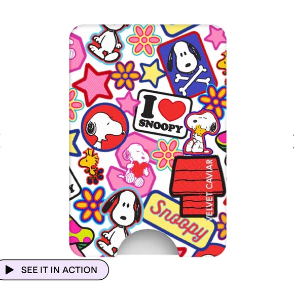 NEW Velvet Caviar Snoopy Patchwork MagSafe Wallet - Picture 1 of 7